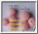 3 Stk. H�KEL-Perlen (Wolle) 14mm  rose G-020