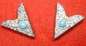 Kragenecken silber mit blauen Einleger