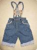 Bermudajeans mit Tr�gern Gr. 86 - gebraucht
